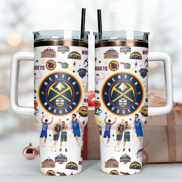 Denver Nuggets Basketball NBA Sport Custom Stanley Quencher 30oz-40oz Stainless Steel Tumbler - Image 3
