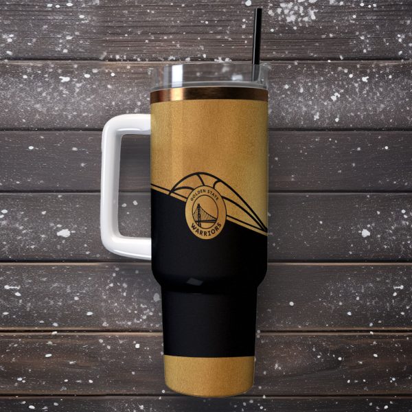 Golden State Warriors NBA Custom Stanley Quencher 30oz-40oz Stainless Steel Tumbler Hot And Cold Tumbler - Image 2