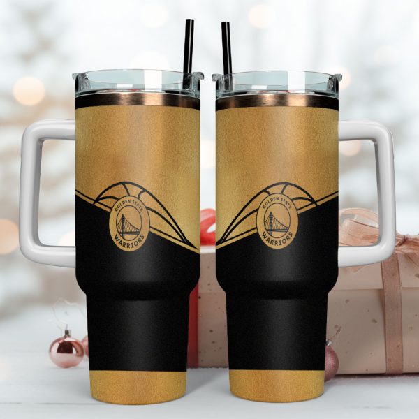 Golden State Warriors NBA Custom Stanley Quencher 30oz-40oz Stainless Steel Tumbler Hot And Cold Tumbler - Image 4