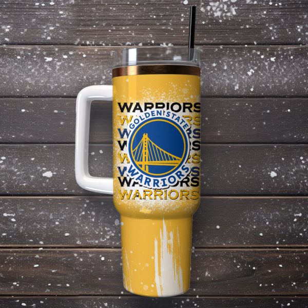 Golden State Warriors NBA Sport Custom Stanley Quencher 30oz-40oz Stainless Steel Tumbler - Image 4