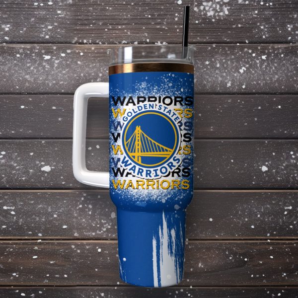 Golden State Warriors NBA Sport Custom Stanley Quencher 30oz-40oz Stainless Steel Tumbler - Image 4