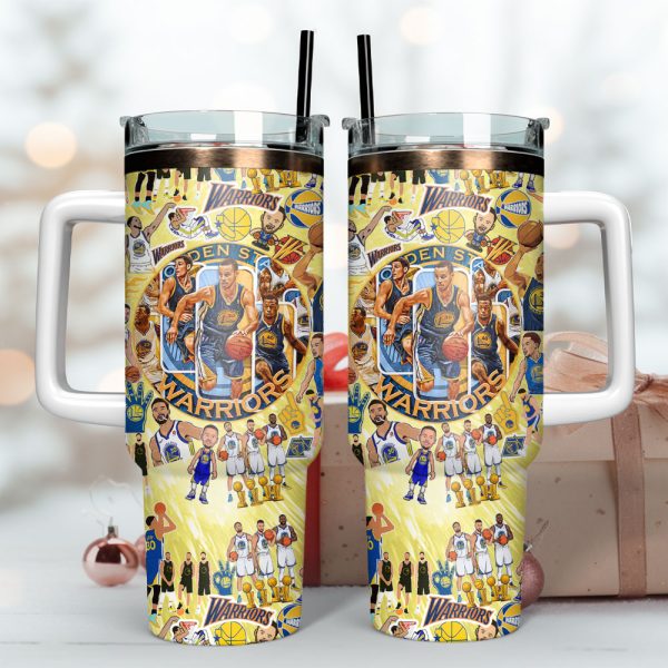 Golden State Warriors Basketball NBA Sport Custom Stanley Quencher 30oz-40oz Stainless Steel Tumbler - Image 3