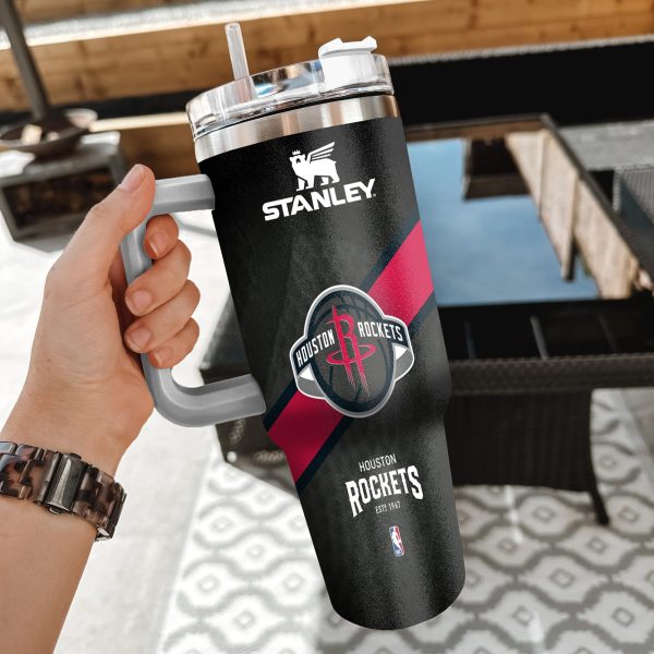 NBA Houston Rockets Custom Stanley Quencher 30oz-40oz Stainless Steel Tumbler Hot And Cold Tumbler