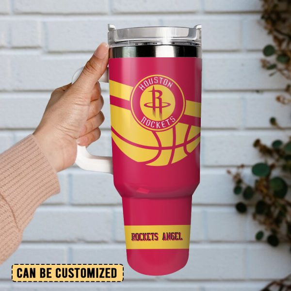 Houston Rockets Basketball NBA Sport Custom Stanley Quencher 30oz-40oz Stainless Steel Tumbler Hot And Cold Tumbler - Image 2