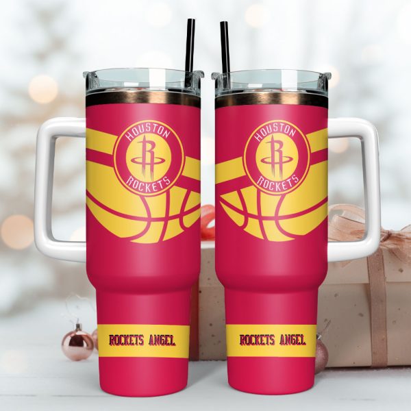 Houston Rockets Basketball NBA Sport Custom Stanley Quencher 30oz-40oz Stainless Steel Tumbler Hot And Cold Tumbler - Image 3