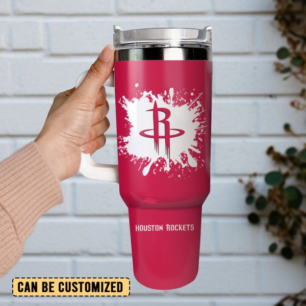 Houston Rockets Basketball NBA Sport Custom Stanley Quencher 30oz-40oz Stainless Steel Tumbler Hot And Cold Tumbler - Image 2