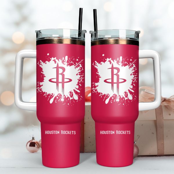 Houston Rockets Basketball NBA Sport Custom Stanley Quencher 30oz-40oz Stainless Steel Tumbler Hot And Cold Tumbler - Image 3
