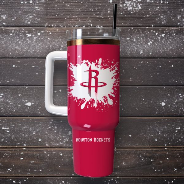Houston Rockets Basketball NBA Sport Custom Stanley Quencher 30oz-40oz Stainless Steel Tumbler Hot And Cold Tumbler - Image 4