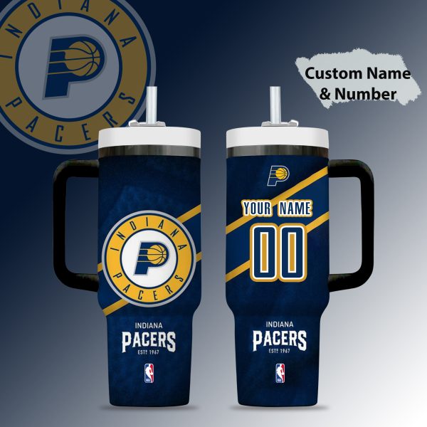 Indiana Pacers NBA Custom Stanley Quencher 30oz-40oz Stainless Steel Tumbler