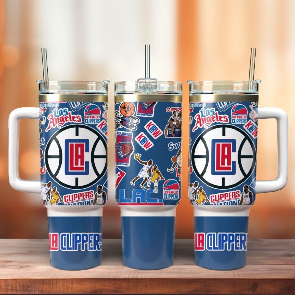 Los Angeles Clippers Basketball team NBA Sport Custom Stanley Quencher 30oz-40oz Stainless Steel Tumbler