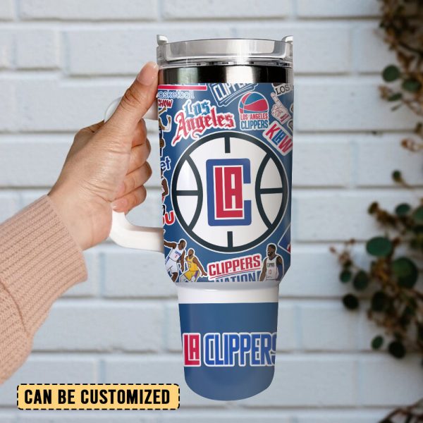 Los Angeles Clippers Basketball team NBA Sport Custom Stanley Quencher 30oz-40oz Stainless Steel Tumbler - Image 2
