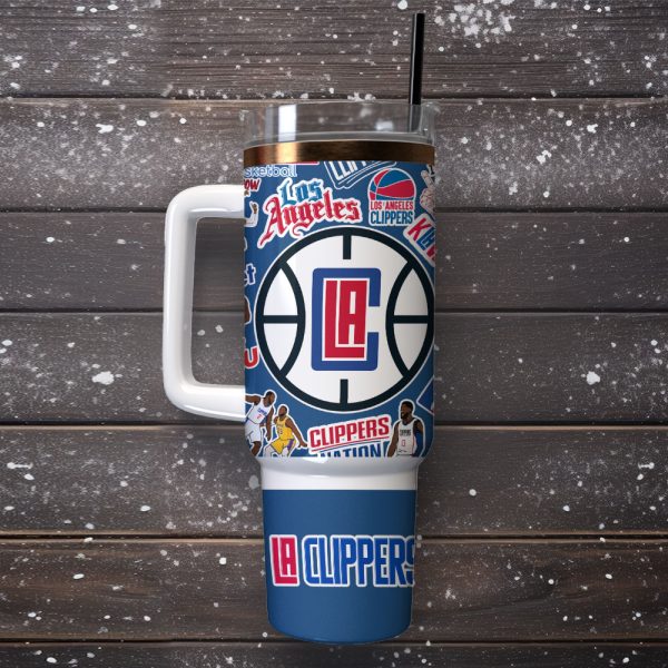 Los Angeles Clippers Basketball team NBA Sport Custom Stanley Quencher 30oz-40oz Stainless Steel Tumbler - Image 3