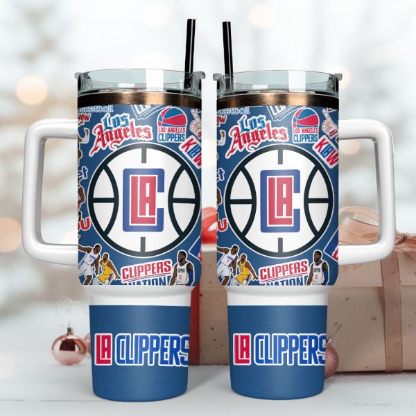 Los Angeles Clippers Basketball team NBA Sport Custom Stanley Quencher 30oz-40oz Stainless Steel Tumbler - Image 4