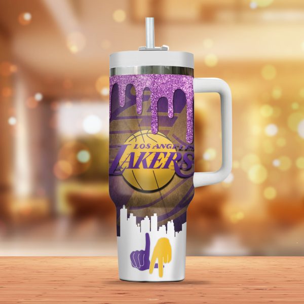 Los Angeles Lakers NBA Custom Stanley Quencher 30oz-40oz Stainless Steel Tumbler - Image 3
