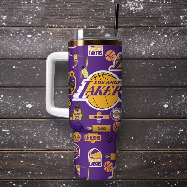 Los Angeles Lakers NBA Sport Custom Stanley Quencher 30oz-40oz Stainless Steel Tumbler - Image 4