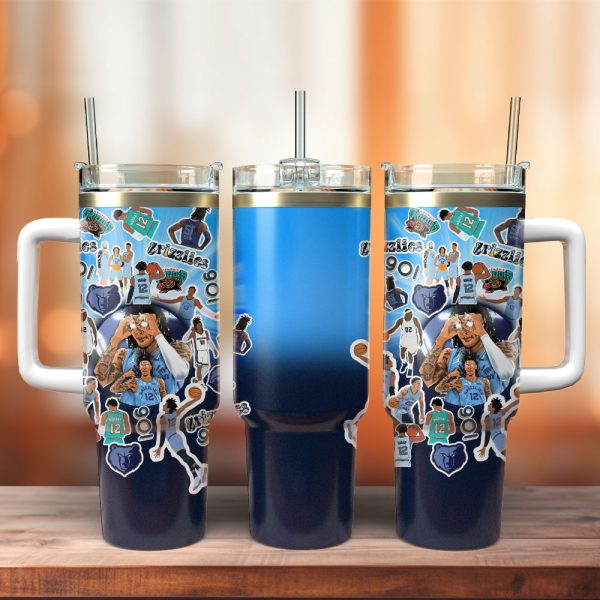 Memphis Grizzlies Basketball NBA Sport Custom Stanley Quencher 30oz-40oz Stainless Steel Tumbler