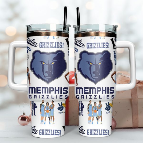 Memphis Grizzlies NBA Sports Custom Stanley Quencher 30oz-40oz Stainless Steel Tumbler - Image 3