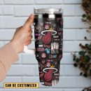 Miami Heat Basketball NBA Sport Custom Stanley Quencher 30oz-40oz Stainless Steel Tumbler