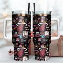 Miami Heat Basketball NBA Sport Custom Stanley Quencher 30oz-40oz Stainless Steel Tumbler