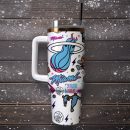 Miami Heat Basketball NBA Sport Custom Stanley Quencher 30oz-40oz Stainless Steel Tumbler Hot And Cold Tumbler