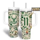 Milwaukee Bucks NBA Custom Stanley Quencher 30oz-40oz Stainless Steel Tumbler