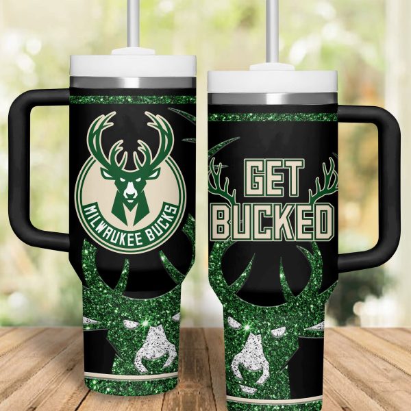 Milwaukee Bucks NBA Custom Stanley Quencher 30oz-40oz Stainless Steel Tumbler