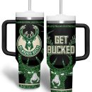Milwaukee Bucks NBA Custom Stanley Quencher 30oz-40oz Stainless Steel Tumbler