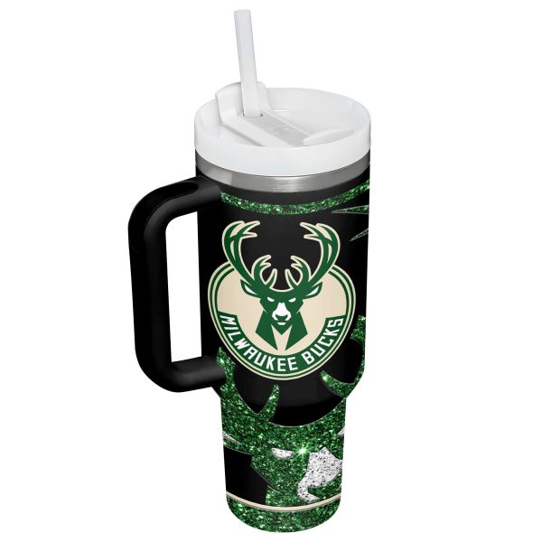 Milwaukee Bucks NBA Custom Stanley Quencher 30oz-40oz Stainless Steel Tumbler - Image 3