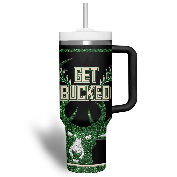 Milwaukee Bucks NBA Custom Stanley Quencher 30oz-40oz Stainless Steel Tumbler - Image 4