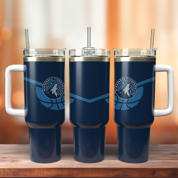 Minnesota Timberwolves NBA Sports Custom Stanley Quencher 30oz-40oz Stainless Steel Tumbler Hot And Cold Tumbler