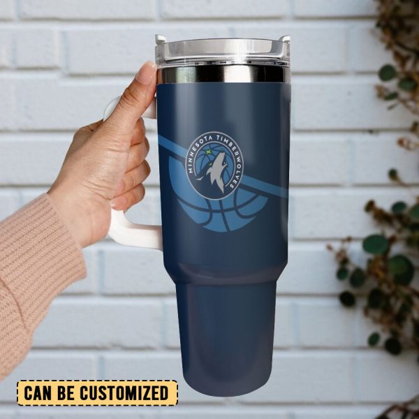 Minnesota Timberwolves NBA Sports Custom Stanley Quencher 30oz-40oz Stainless Steel Tumbler Hot And Cold Tumbler - Image 3