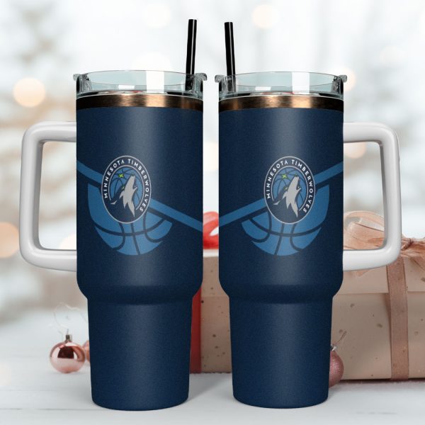 Minnesota Timberwolves NBA Sports Custom Stanley Quencher 30oz-40oz Stainless Steel Tumbler Hot And Cold Tumbler - Image 4