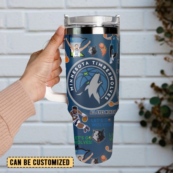 Minnesota Timberwolves Basketball NBA Sport Custom Stanley Quencher 30oz-40oz Stainless Steel Tumbler - Image 3