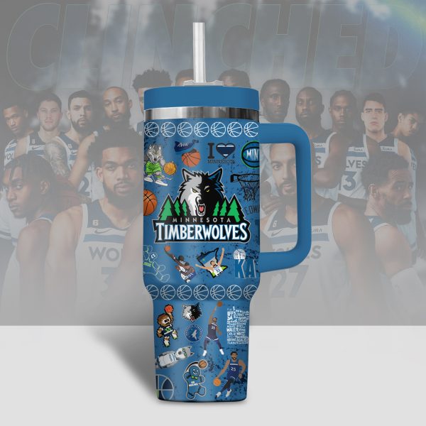 Minnesota Timberwolves NBA Custom Stanley Quencher 30oz-40oz Stainless Steel Tumbler - Image 3