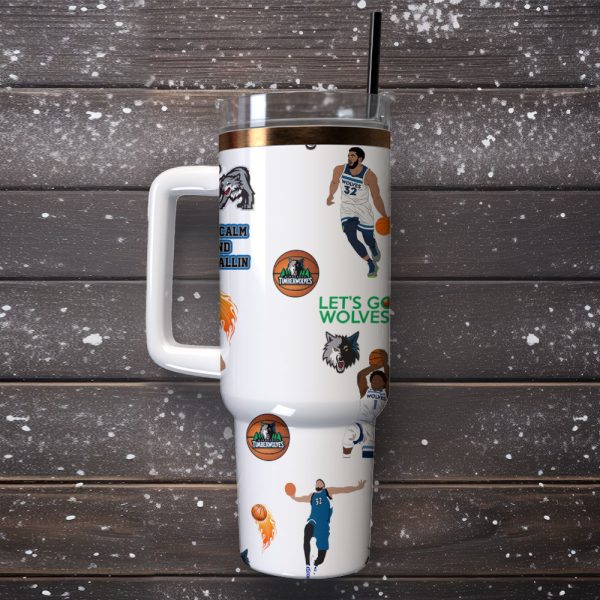 Minnesota Timberwolves NBA Sport Custom Stanley Quencher 30oz-40oz Stainless Steel Tumbler - Image 2