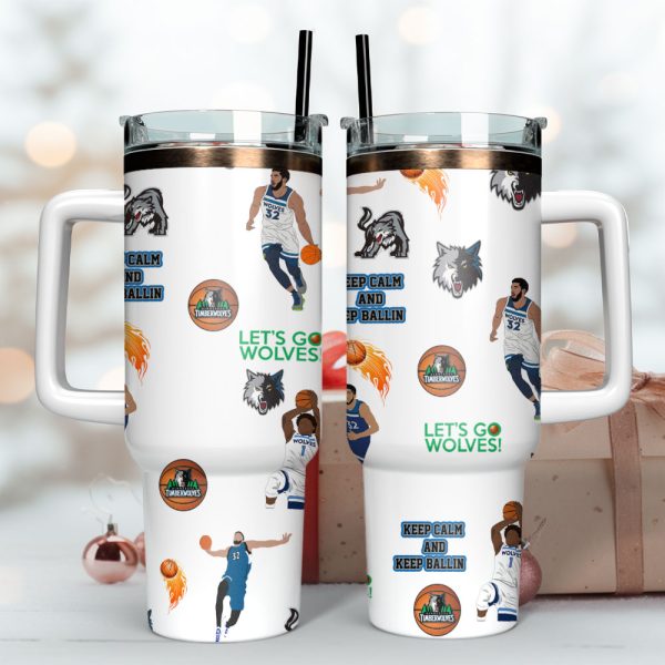 Minnesota Timberwolves NBA Sport Custom Stanley Quencher 30oz-40oz Stainless Steel Tumbler - Image 3