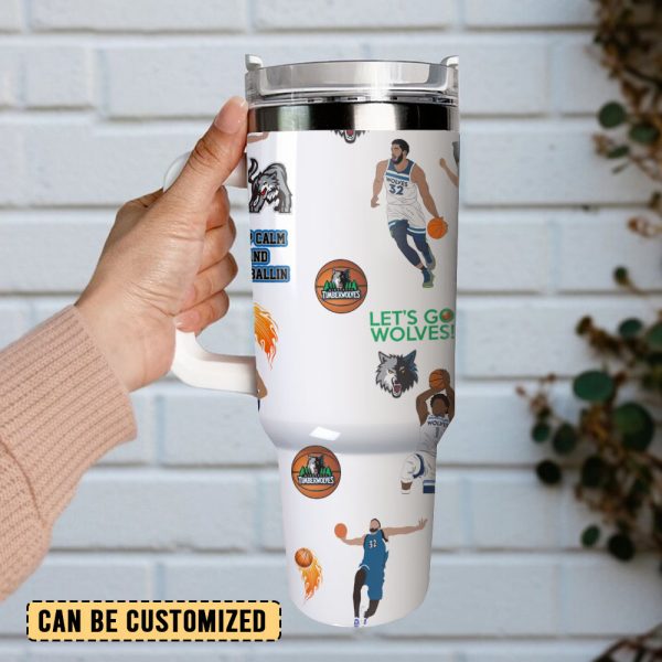 Minnesota Timberwolves NBA Sport Custom Stanley Quencher 30oz-40oz Stainless Steel Tumbler - Image 4