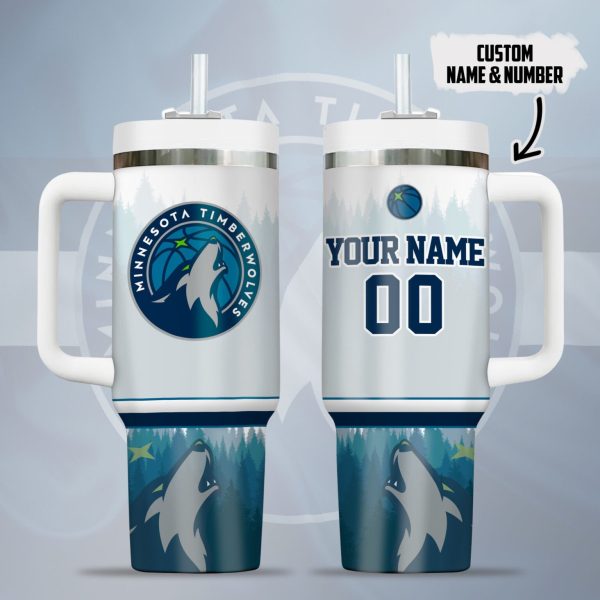 Minnesota Timberwolves NBA Custom Stanley Quencher 30oz-40oz Stainless Steel Tumbler Hot And Cold Tumbler