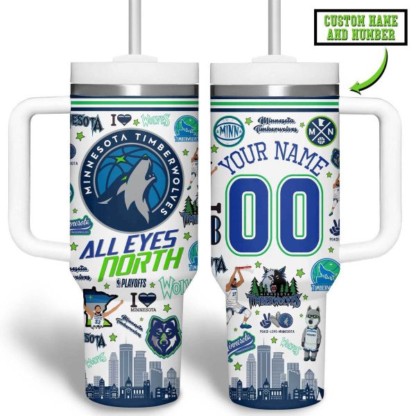 Minnesota Timberwolves NBA Custom Stanley Quencher 30oz-40oz Stainless Steel Tumbler