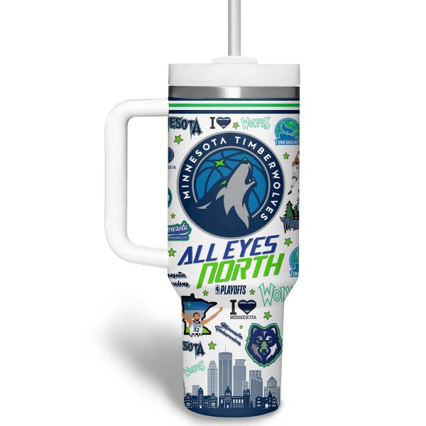 Minnesota Timberwolves NBA Custom Stanley Quencher 30oz-40oz Stainless Steel Tumbler - Image 7