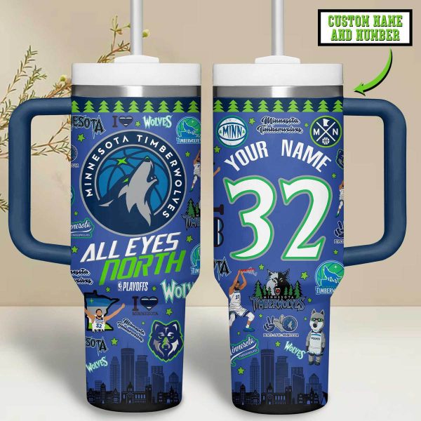 Minnesota Timberwolves NBA Custom Stanley Quencher 30oz-40oz Stainless Steel Tumbler - Image 10