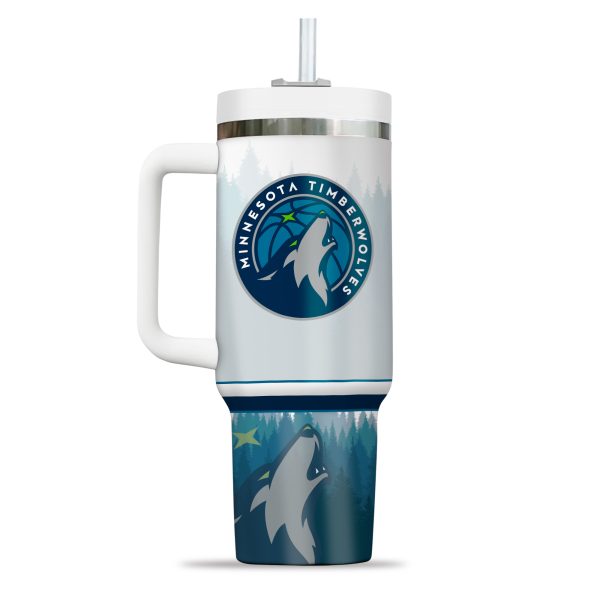 Minnesota Timberwolves NBA Custom Stanley Quencher 30oz-40oz Stainless Steel Tumbler - Image 2