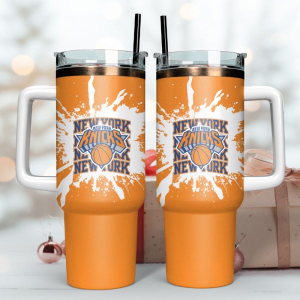 New York Knicks NBA Sport Custom Stanley Quencher 30oz-40oz Stainless Steel Tumbler