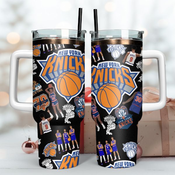 New York Knicks NBA Sport Custom Stanley Quencher 30oz-40oz Stainless Steel Tumbler - Image 2