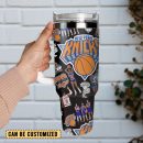 New York Knicks NBA Sport Custom Stanley Quencher 30oz-40oz Stainless Steel Tumbler