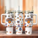 New York Knicks Basketball NBA Sport Custom Stanley Quencher 30oz-40oz Stainless Steel Tumbler Hot And Cold Tumbler