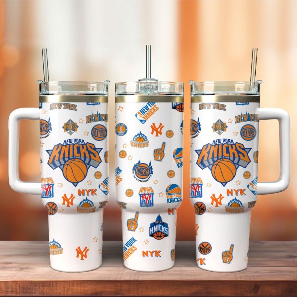 New York Knicks Basketball NBA Sport Custom Stanley Quencher 30oz-40oz Stainless Steel Tumbler Hot And Cold Tumbler