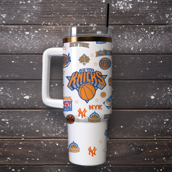 New York Knicks Basketball NBA Sport Custom Stanley Quencher 30oz-40oz Stainless Steel Tumbler Hot And Cold Tumbler - Image 4