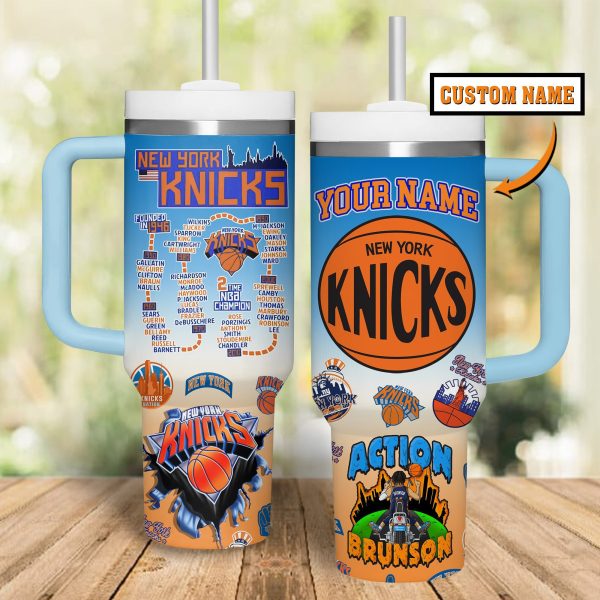 New York Knicks NBA Custom Stanley Quencher 30oz-40oz Stainless Steel Tumbler