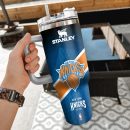 NBA New York Knicks Custom Stanley Quencher 30oz-40oz Stainless Steel Tumbler Hot And Cold Tumbler